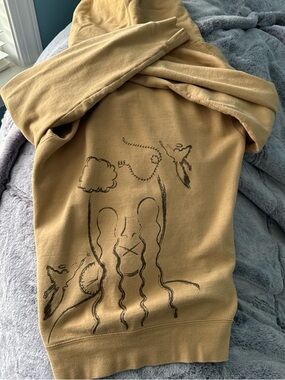 Graphic Pullover Hoodie in Mustard Yellow